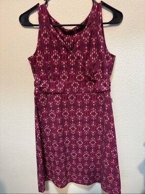 Eddie Bauer Sleeveless Plum Ikat Patterned Mini Dress small